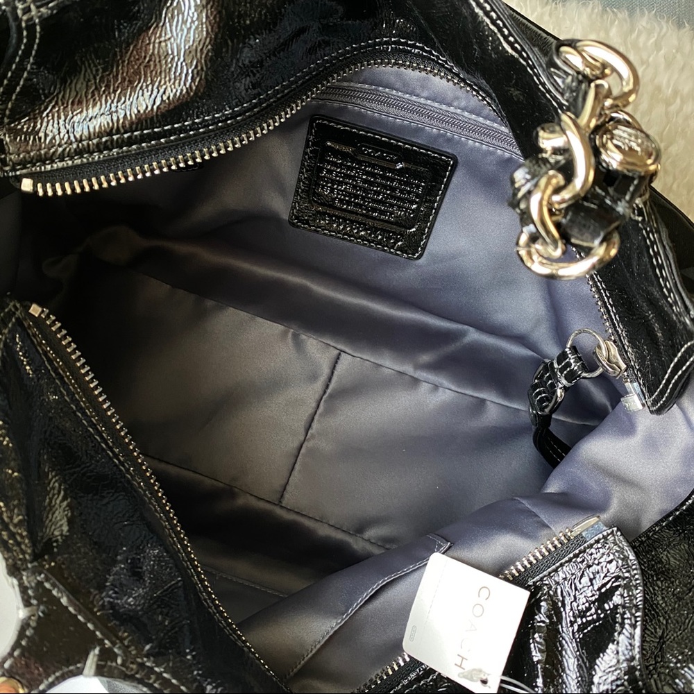 Coach Black Tribeca Madison Op Art Purse Tote Bag - Picture 5 of 8